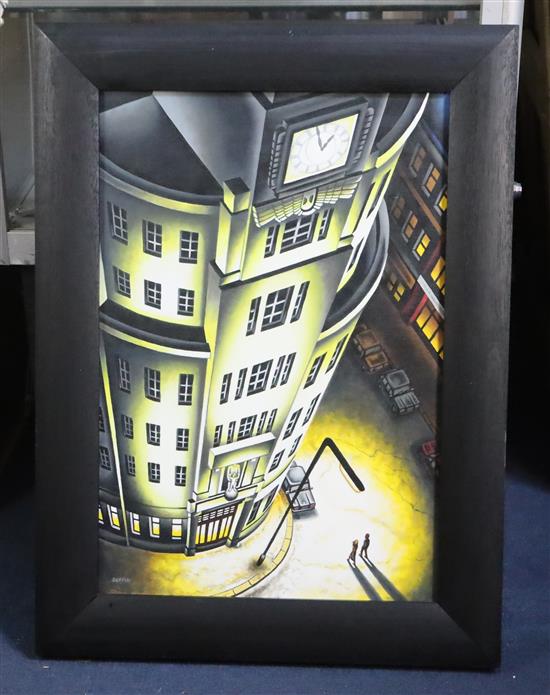 § John Duffin (1965-) Some Where In The Night (Broadcasting House, London WC1) 22 x 15in.